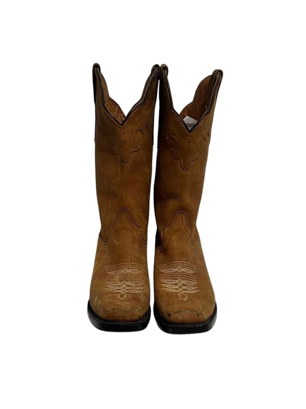 El Pajar Tan Mexican Women's Western Leather Boots Sz 5.5 - Picture 3 of 7